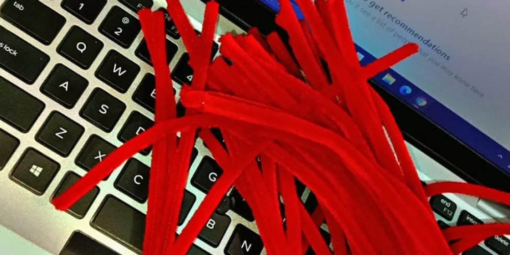 pipe cleaner flower red colour